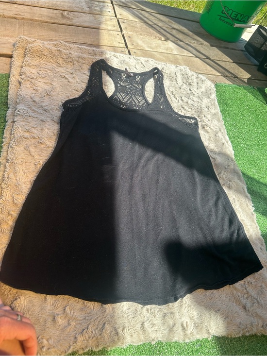 Vanity Tops - Vanity Black Crochet Racerback Tank Top